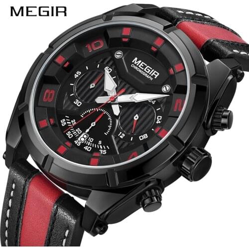 MEGIR New Sport Watch Men Fashion Complete Calander Quartz Clock Relogio Masculino Mens Watches Top Brand Luxury Relojes Hombre