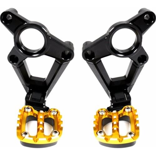 Black&Gold Billet Aluminum Folding Rear Passenger Bracket With Foot Pegs For 2017-2018 Honda X-ADV X ADV 750