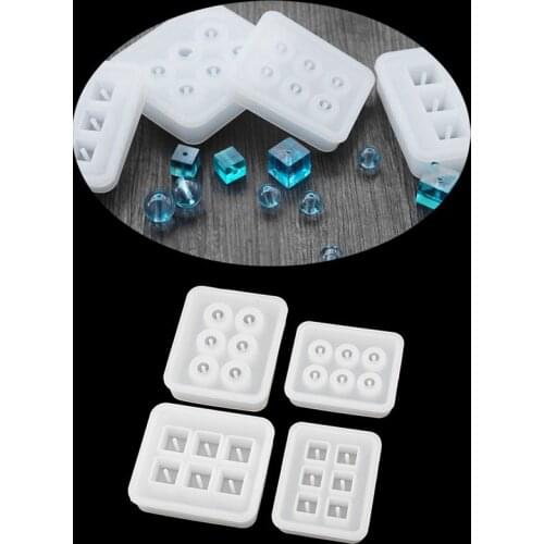 DIY Silicone Bead Mold Round Square Shape Handmade Jewelry Making Hand Craft