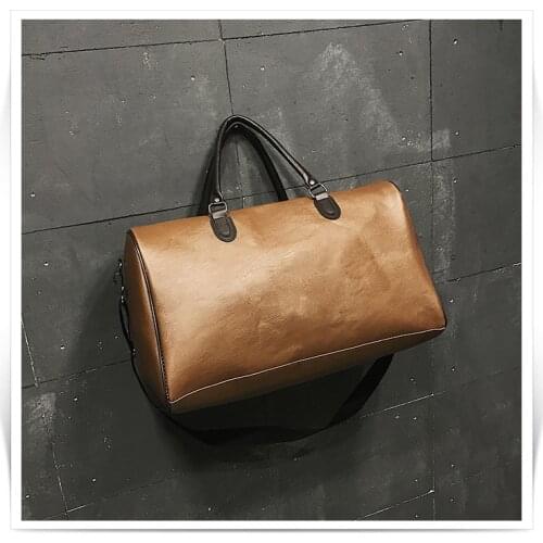 Travel bag PU leather large-capacity hand luggage bag short-distance travel bag sports fitness bag packing cubes