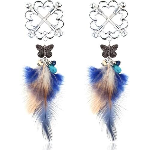 Adult Erotic Adjustable Nipple Tease Flirting Concave Feather Correction Butterfly Nipple Clamps