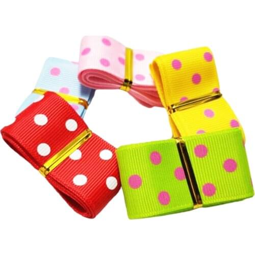 HL 1" 5yards (1 yards/color) Printed Dots grosgrain ribbon DIY Wedding Christmas Decorative arts and crafts TJ019