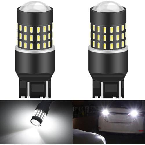 Katur 2x T20 7443 LED Car Light Bulbs Used For Brake Stop Tail Lamp Red Led 12v T20 Size W21/5W W3 x 16q Base For DRL Function