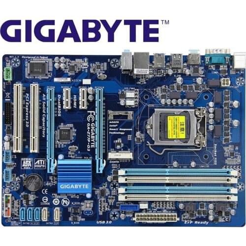 LGA 1155 DDR3 For Intel Gigabyte GA-Z77P-D3 Original Motherboard USB3.0 Z77 Z77P-D3 Z77P D3 Desktop Mainboard SATA3 HDMI Used