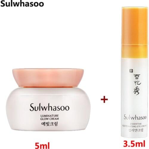Luminature Glow Cream 5ml + Ginseng Extract Eye Cream 3.5ml Face Serum Whitening Shrink Pore Essence Eye Anti Aging Skin Care