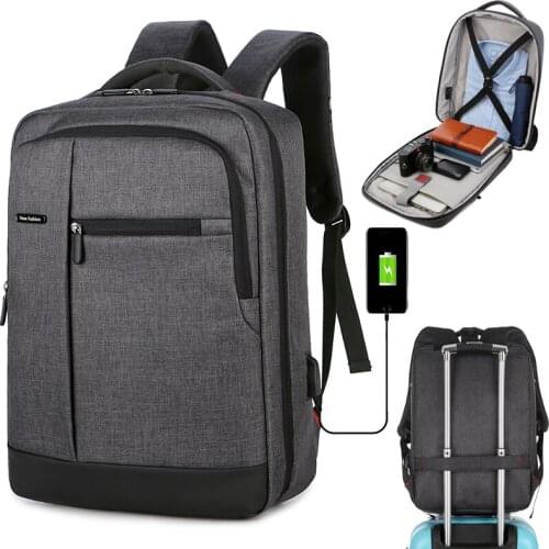 15.6 inch Men School Laptop Backpacks Travel Multi USB Charger Male College Backpacks Business Back Pack Bag for Boys Mochila