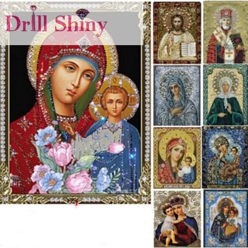 New year gift 3d diy Diamond Embroidery Religion Mosaic Icons Virgin Jesus Painting Cross-Stitch Kits Beadwork Needlework Crafts