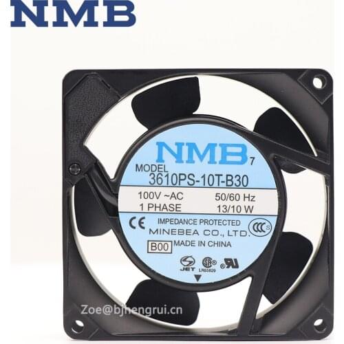 NMB 3610PS-10T-B30 Axial Cooling Fans 115VAC 2700RPM 40dB Aluminum Case Terminal Ball Bear Blower Ventilation For Bearings