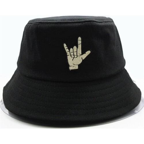 2021 Good Gesture Embroidery Cotton Bucket Hat Fisherman Hat Outdoor Travel Hat Sun Cap Hats for Men and Women 68