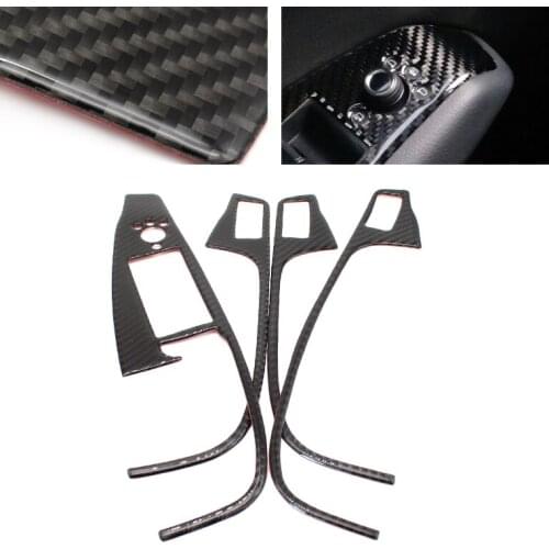 For Audi Q5 2009 2010 2011 2012 2013 2014 2015 2016 2017 Carbon Fiber Door Armrest Panel Window Glass Lift Buttons Frame Cover