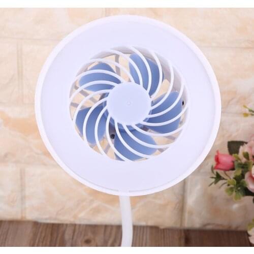 USB Powered Desk Fan Lamp Sensor Switch 3 Speed Table Fan LED Light Camping Home Q1JF