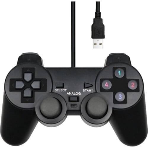Wired USB Controller Gamepad For WinXP/Win7/Win8/Win10 For PC Computer Laptop Black Game Joystick USB PC game controller