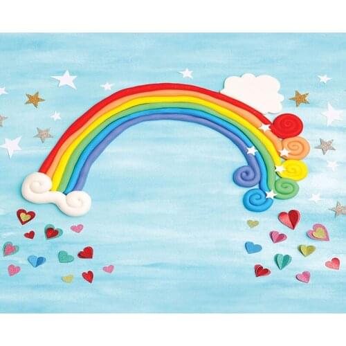 Rainbow sweets baby shower photo backgrounds vinyl hearts decora Photography backdrops for photo Studio props photophone NB-133