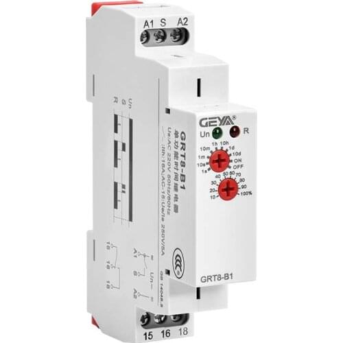 Din Rail Mini Delay OFF Timer Relay Switch GRT8-B Adjustable 16A AC230V or AC/DC12-240V Delay Time Relay with CE CB