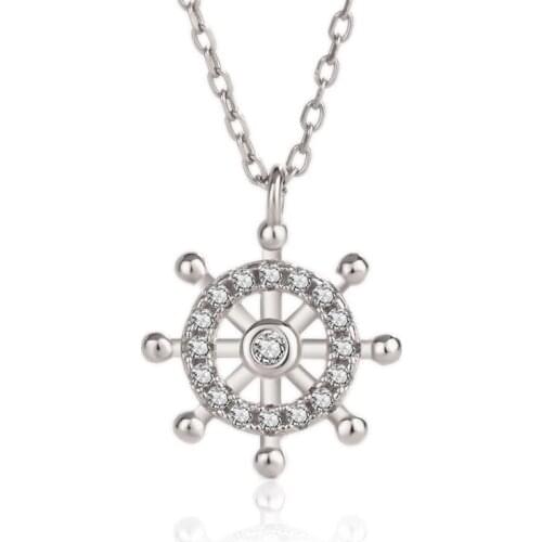 S925 Sterling Silver Compass Pendant Necklaces Women Necklace Fashion Jewelry Long Chain Necklaces Chokers Christmas Gifts