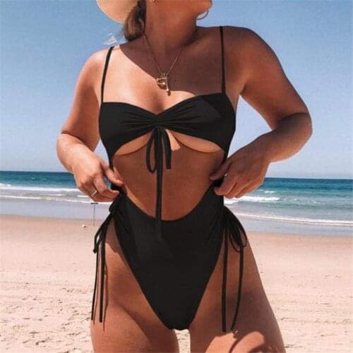Sexy Bikini 2021 Push Up Swimwear Women One Piece Bandage Swimsuit Bodysuit Monokini Hollow Cut Bathing Suits Women Beachwear