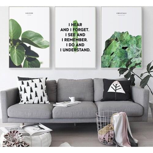 Modern Green Landscape Plant Abstract Phrase A4 Canvas Art Painting Print Poster Picture Wall Living Room Home Decoration Murals