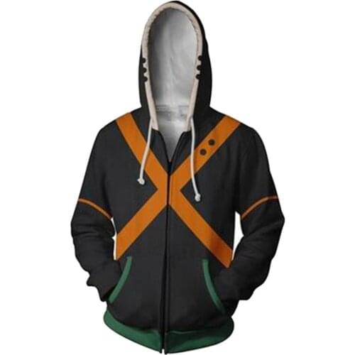 Katsuki Bakugo Cosplay Sweatshirt Hoodie Zipper My Hero Academia Boku no Hero Academia Katsuki Bakugo Casual wear Daily wear
