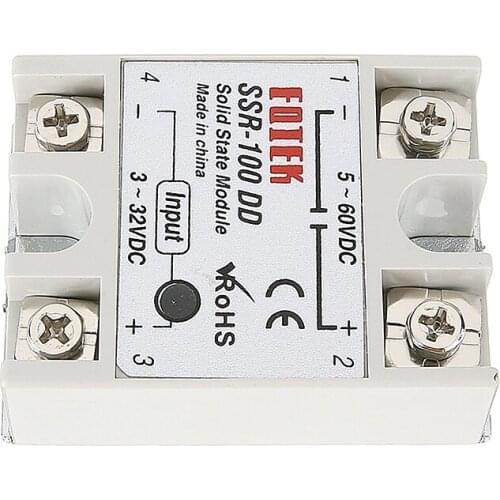 1Pc Solid State Relay DC Solid State Relay 100A SSR-100DD 3-32V DC/5-60V DC Solid State Module 62x45x22mm Solid-State Relays