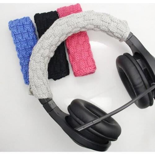 Bluelans Universal Solid Color Braided Cloth Headphone Headband Cushion Cover Protector
