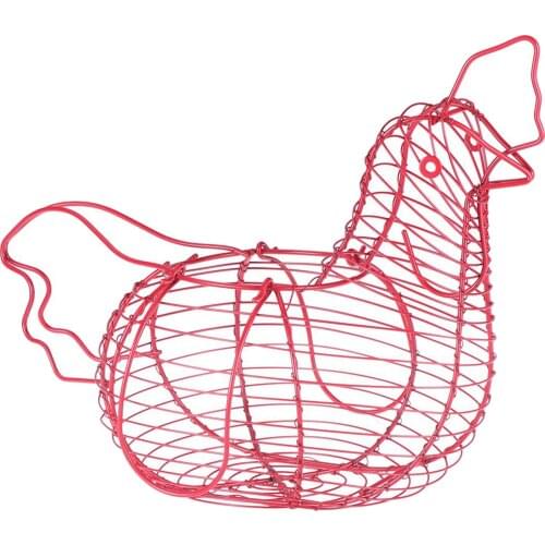 Iron Egg Storage Basket Snack Fruit Basket Creative Collection Wire Hen