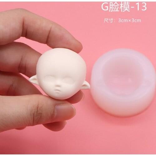 2pcs DIY clay resin soil girl heart Japanese soft girl face mold soft clay doll face mold baby face brooch mold