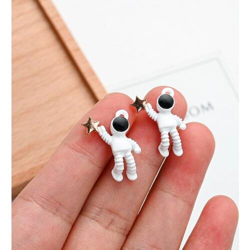 5/10Pair Astronaut Star Shape Charms For Making Earring Necklace Pendant Bracelet Keychain Charms Jewelry Accessories