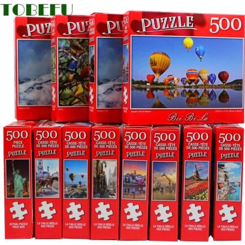 TOBEFU 500pcs Jigsaw Puzzle Decompression Assembling Picture Landscape Puzzles Toy for Adult Children Kids Game Educational Toys