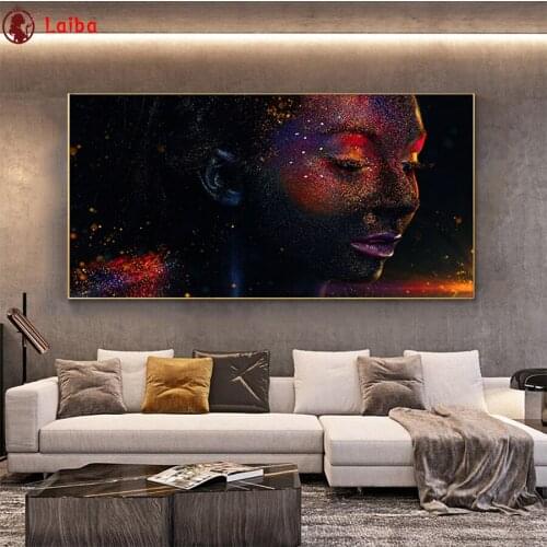 Diy Diamond Painting African sexy black makeup woman Diamond Embroidery Full square round drilling 5d Diamond Mosaic kits