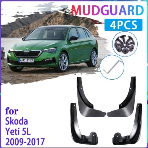 4 PCS Car Mud Flaps for Skoda Yeti 5L 2009~2017 2010 2011 2014 2015 2016 Mudguard Splash Guards Fender Mudflaps Auto Accessories