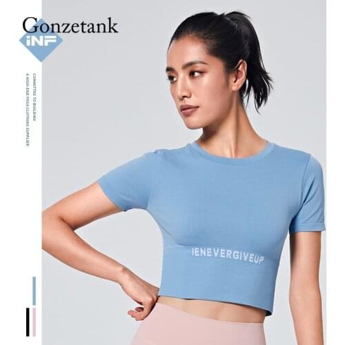 Quick Dry Yoga Shirt Seamless Crop Top Workout Tops Yoga Active Wear Tights Train Running Fitness Short Sleeves Woman Clothes