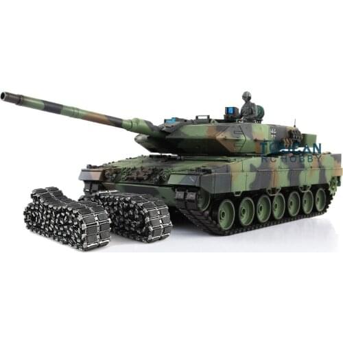 CS 1/16 Customized V2 Metal Chassis Leopard2A6 RC Tank 3889 Model With IR Barrel Recoil Flash Light TH00939-SMT5