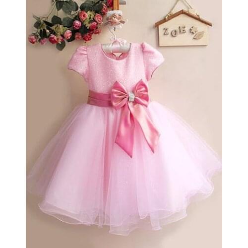 Newborn Baby Girl Kids Fashion Clothes Toddler Infant Cute Big Bowknot Princess Dress Spring Summer Bow Dresses Outfit 2-8Years