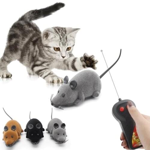 Electronic Toys Electronic Pets Toys Funny Pet Cat mice Toy Wireless RC Gray Rat Remote Control mouse Playing Interactiv Doll