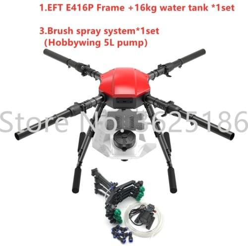 EFT E416S Upgraded version of E416P 4 Axis 16L 16kg 40mm Arm Spraying Gimbal System Folding Quadcopter Agriculture Drone Frame
