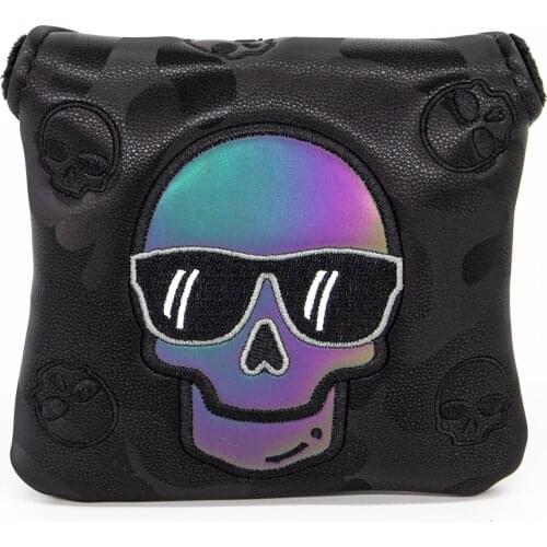 Golf Mallet Putter Cover Golf Club Head Covers for Putter PU Leather Square Mallet Putter Headcover with Magnetic and Black