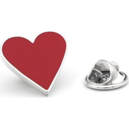 Red Lover Heart Design Suit Pin For Men Fashion Brooch Ladys Lapel Pin Clothing Backpack Badge Quality Brass Material