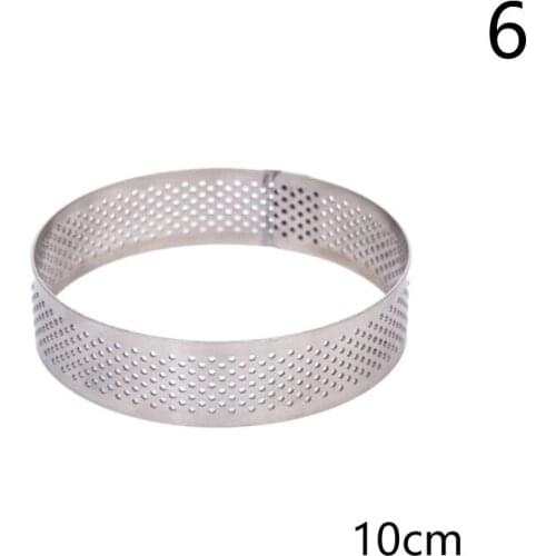 Circular Tart Ring Dessert Stainless Steel Perforation Pie Quiche Cake Mold