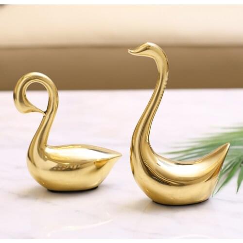 Swan brass ornaments Living room home decoration Newlyweds Give a friend a gift Desktop modification Semi-manual Animal elements
