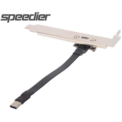 HOT FPV EMI Shield USB 3.1 USB-C To USB-C Flat Extension Cable With Bracket FPC Adapter Riser 3A 10Gbps USB3.1 Type C Interface