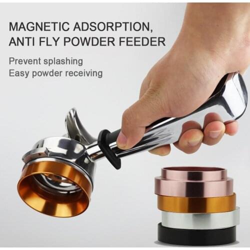 51/54/58mm Magnetic Portafilters Coffee Ring Aluminum Espresso Dosing Ring Espresso Coffee Grinder Dosing Ring Funnel Coffeeware