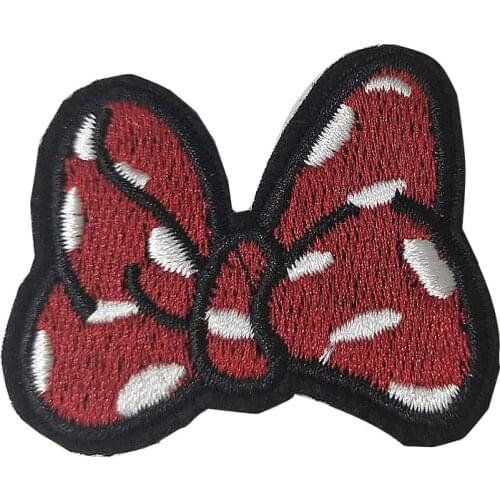 1Pcs Cartoon Bowknot Patch for Clothing Iron on Embroidered Sew Applique Cute Patch Fabric Clothes Badge DIY Apparel Accessories