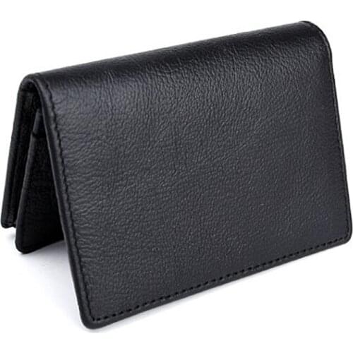 Men Black Leather Expandable Credit Card ID Business Cards Holder Wallet Case D08E