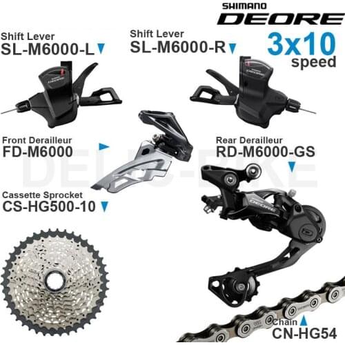 SHIMANO DEORE M6000 3x10v Groupset with Left/Right Shifter Front Rear Derailleur Cassette Sprocket Chain 3x10-speed Original