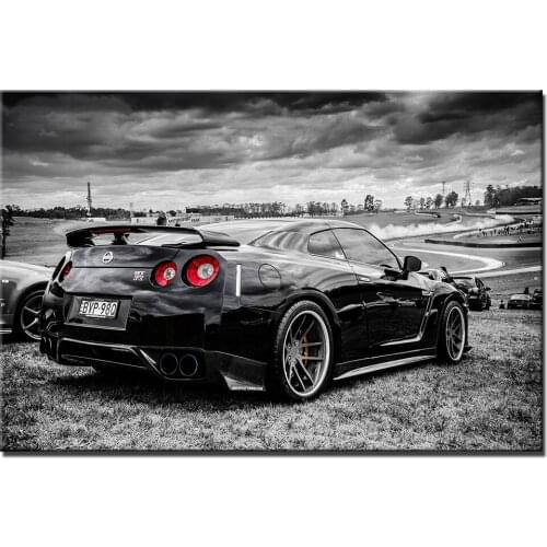 Nissan GTR DIY Frame Vehicle Poster and Prints Canvas Painting Decoration Wall Art Pictures For Living Room