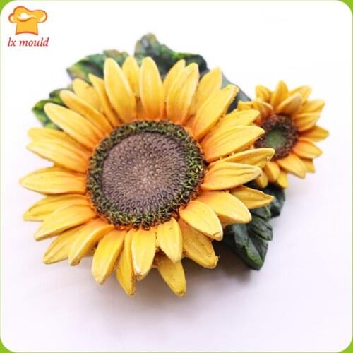 2020 new sunflower silicone mold 3d flower candle mold handmade fragrance mold