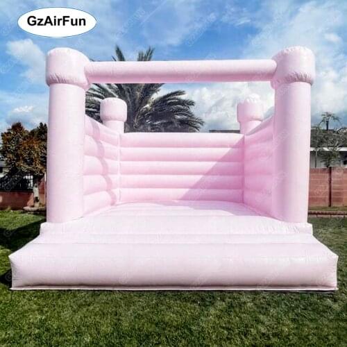 2021 new hot sale macarons wedding white pink inflatable bounce house bounce castle childrens birthday gift
