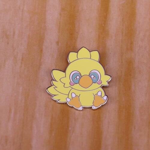 Adorable fat Chocobo lapel pin Final Fantasy fans flair addition