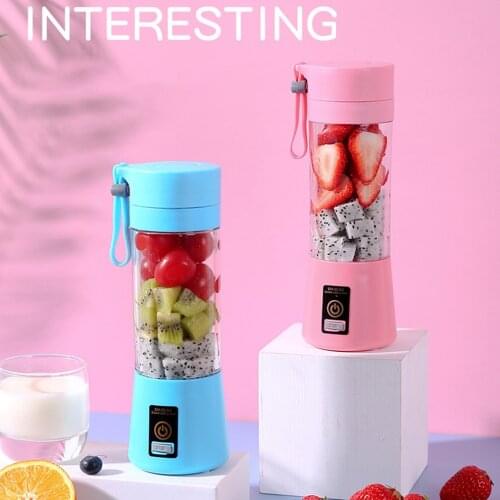 380ml Portable Blender USB Mixer Two Blades Electric Juicer Machine Smoothie Blender Kitchen Mini Food Processor Lemon Squeezer