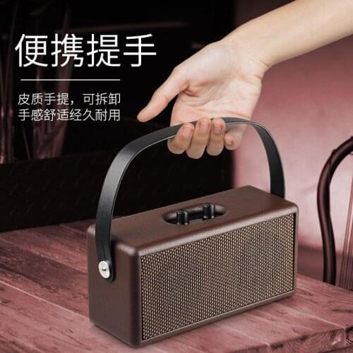 D30 portable handle wooden Bluetooth speaker mobile phone computer card U disk player